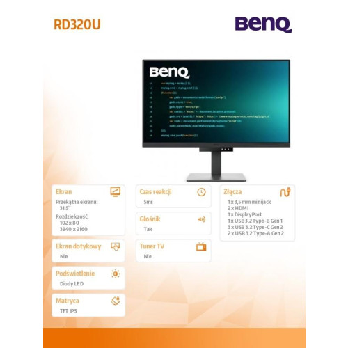 Monitor 31.5 cala RD320U 4K LED 5ms/60Hz/IPS-16394391