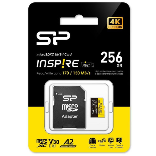 Karta pamięci microSDXC Inspire 256GB UHS-I U3 A2 V30 4K TLC-16394524