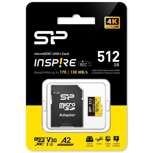 Karta pamięci microSDXC Inspire 512GB UHS-I U3 A2 V30 4K TLC-16394526