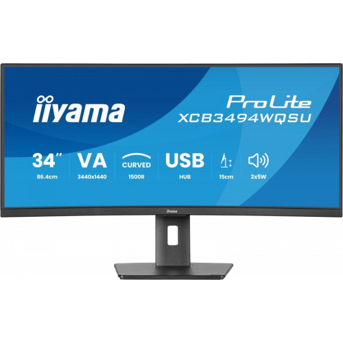 Monitor 34 cali XCB3494WQSU-B1 VA,UWQHD,1500R,2xHDMI,DP,2xUSB,2xUSB-C
