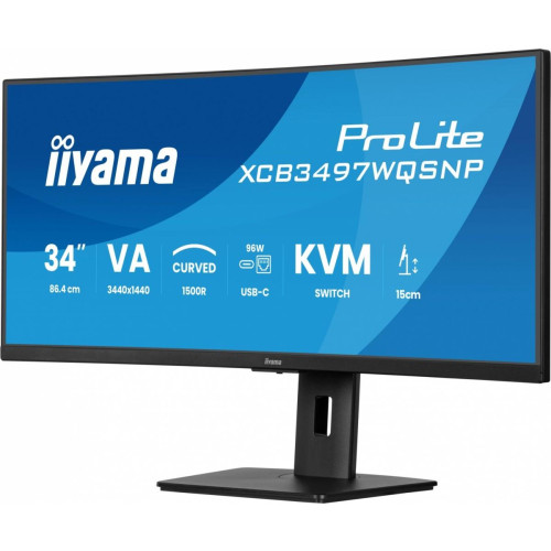 Monitor 34 cali XCB3497WQSNP-B1 VA,UWQHD,1500R,USB-cDock,KVM,95W, 2xHDMI, 1xDP, RJ45,2x5W,21:9 /5y/-16394659