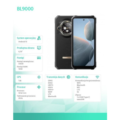 Smartfon BL9000 5G 12/512GB czarny-16394746