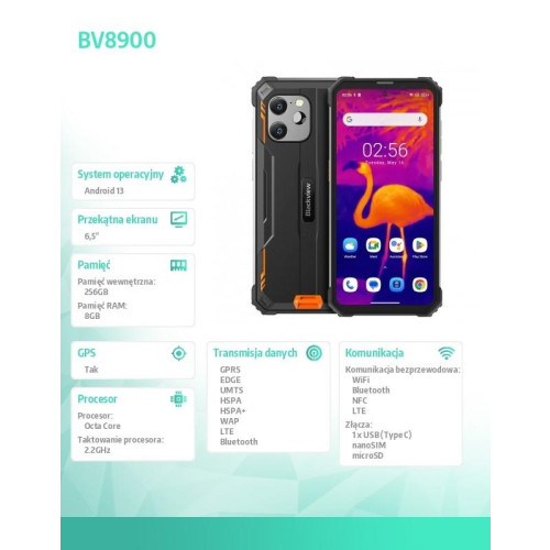 Smartfon BV8900 8/256GB pomarańczowy-16394780
