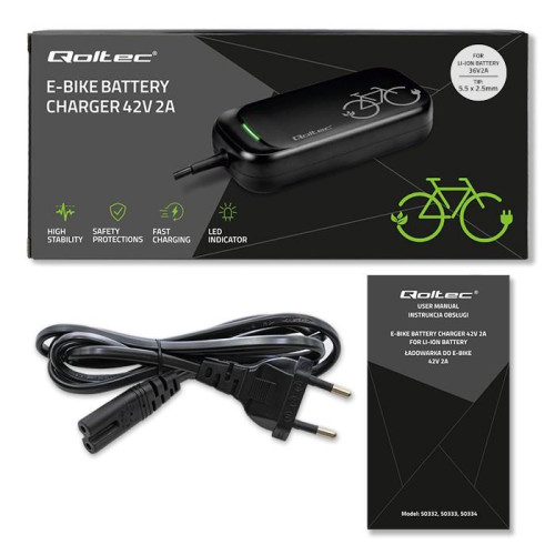 Ładowarka do roweru skutera elektrycznego 36V | 42V | 2A | 5.5*2.5 + wodoodporna + kabel zasilający-16395490