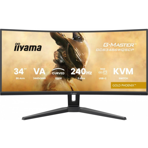 Monitor G-Master 34 cale GCB3486WQSCP-B1,VA,UWQHD,240HZ,1500R,500cd,21:9, USB-C dock 95W, RJ45, 2x5W