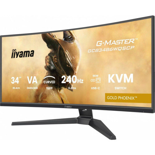 Monitor G-Master 34 cale GCB3486WQSCP-B1,VA,UWQHD,240HZ,1500R,500cd,21:9, USB-C dock 95W, RJ45, 2x5W-16395699