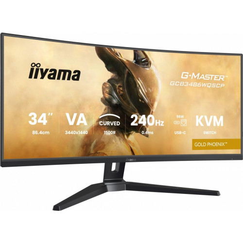 Monitor G-Master 34 cale GCB3486WQSCP-B1,VA,UWQHD,240HZ,1500R,500cd,21:9, USB-C dock 95W, RJ45, 2x5W-16395700