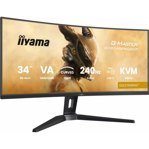 Monitor G-Master 34 cale GCB3486WQSCP-B1,VA,UWQHD,240HZ,1500R,500cd,21:9, USB-C dock 95W, RJ45, 2x5W-16395701