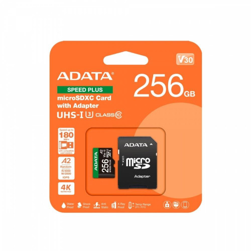 Karta microSD Speed Plus 256GB UHS1 U3 V30 A2 180/160 MB/s-16396499