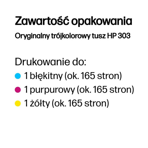 Tusz Oryginalny HP 303 (T6N01AE) (Kolorowy: Cyan Magenta Yellow)-16435807