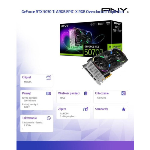 Karta graficzna GeForce RTX5070Ti OC 3F ARGB 16GB 256-bit 896G/s-16482724