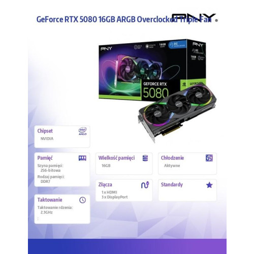 Karta graficzna GeForce RTX 5080 OC ARGB 3F 16GB 256-bit 960GB/s-16482726