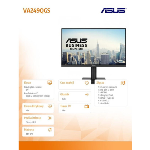 Monitor 24 cale VA249QGS FHD IPS 120Hz HDMI DP VGA-16483104