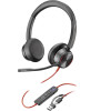 POLY Zestaw słuchawkowy Blackwire 8225 Stereo USB-C z certyfikatem Microsoft Teams + przejściówka USB-C/A-16599820
