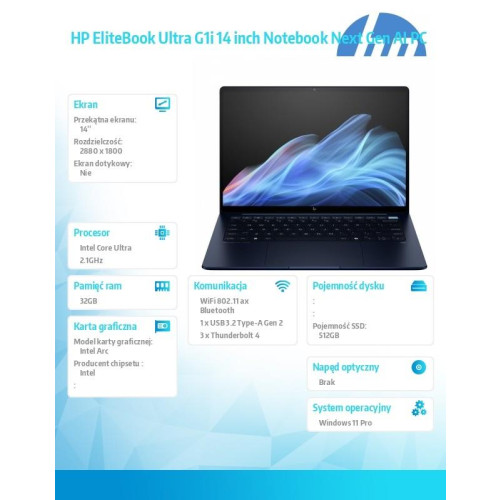 Notebook EliteBook Ultra G1i U5 228V/512GB/32GB/W11P/14.0 B9ZW8ET-16528033