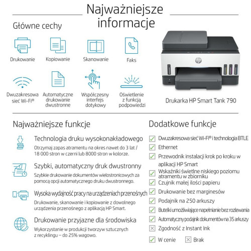Urządzenie wielofunkcyjne HP Smart Tank 790 4WF66A-16643615