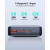 AUKEY POWERBANK 20000MAH, 2X USB-C PD 65W, USB-A 18W, SZARY-16716560