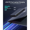 AUKEY POWERBANK 20000MAH, 2X USB-C PD 65W, USB-A 18W, SZARY-16716561