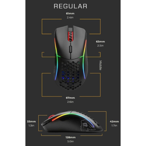 Glorious PC Gaming Race GLO-MS-DW-MB myszka Po prawej stronie RF Wireless 19000 DPI-16710205