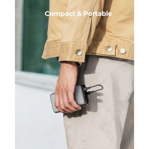 AUKEY POWERBANK 10 000 MAH, USB-C PD 30W, USB-A 22W, SZARY-16716530