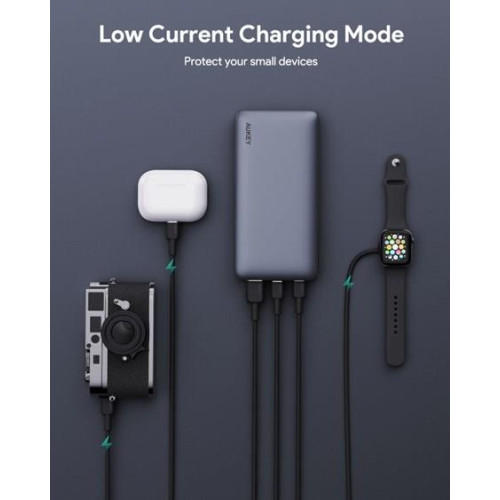 AUKEY POWERBANK 20000MAH, 2X USB-C PD 65W, USB-A 18W, SZARY-16716562