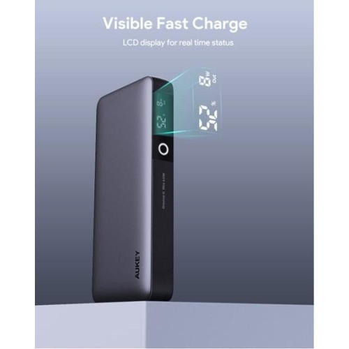AUKEY POWERBANK 20000MAH, 2X USB-C PD 65W, USB-A 18W, SZARY-16716564