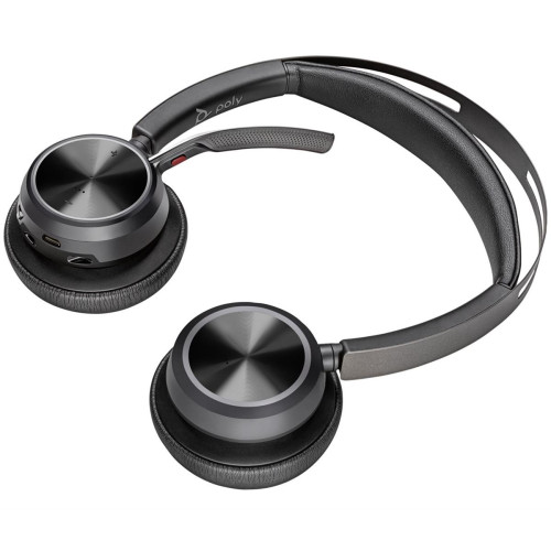 POLY Zestaw słuchawkowy Voyager Focus 2 USB-C-C + przejściówka USB-C/A Adapter + podstawka ładująca-16717550