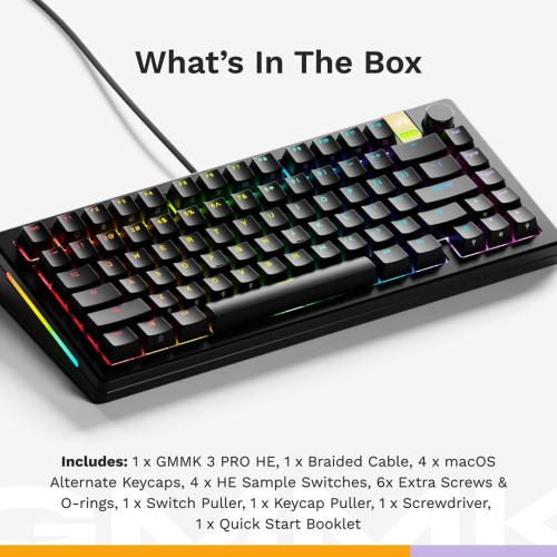 Glorious Gaming GMMK 3 PRO HE 75% Prebuilt klawiatura USB QWERTY US English Czarny-16754061