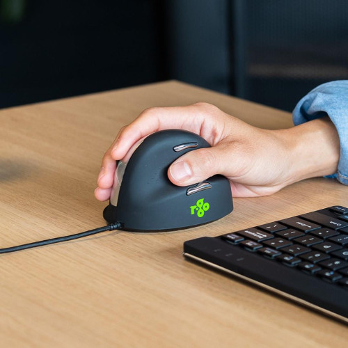 Ergonomiczna mysz dla praworęcznych R-Go Pele HE USB duża czarna/srebrna retail-16771412