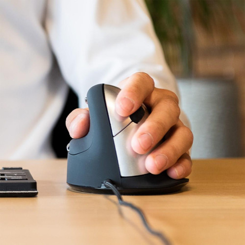 Ergonomiczna mysz R-Go HE leworęczna USB czarna/srebrna-16771437