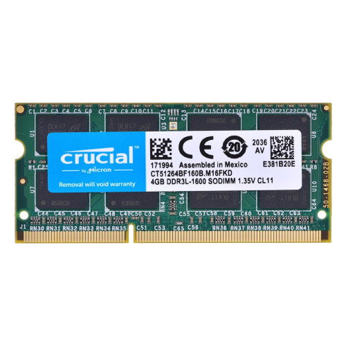 Pamięć Crucial CT51264BF160B (DDR3 SO-DIMM; 1 x 4 GB; 1600 MHz; CL11)-1677250