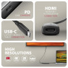 RVC-HI8KPD Adapter aktywny USB-C -> HDMI 8K/60Hz, Aluminum, PD100W, 16cm kabel-16944855