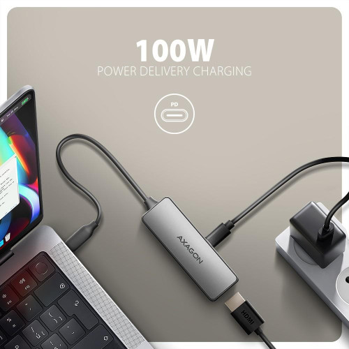 RVC-HI8KPD Adapter aktywny USB-C -> HDMI 8K/60Hz, Aluminum, PD100W, 16cm kabel-16944856