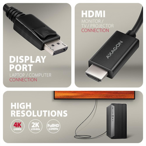 RVD-HI20C2 Adapter aktywny DisplayPort -> HDMI 1.4, 4K/60Hz, kabel 1,8m-16944863