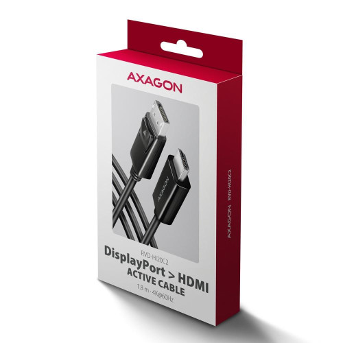RVD-HI20C2 Adapter aktywny DisplayPort -> HDMI 1.4, 4K/60Hz, kabel 1,8m-16944868
