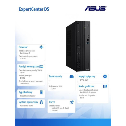 Komputer ExpertCenter D5 D501SER-514500083X i5-14500 16GB/512GB/W11 PRO-16945283