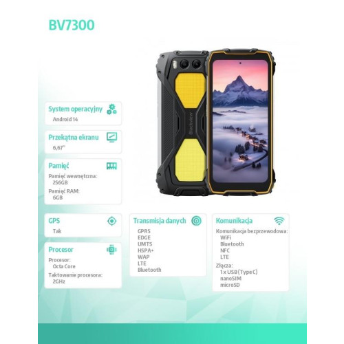 Smartfon BV7300 6/256GB żółty-16946312