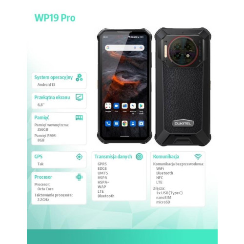 Smartfon WP19 Pro 8/256 GB czarny-16949314