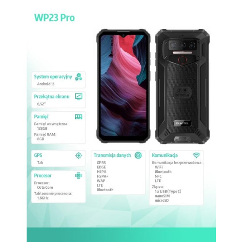 Smartfon WP23 Pro 8/128 GB czarny-16949332
