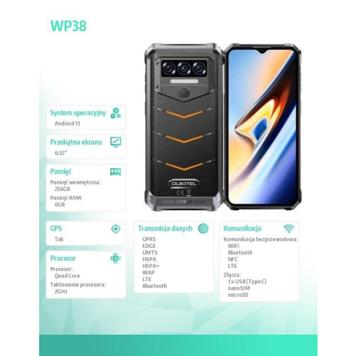 Smartfon WP38 6/256GB czarny-16949400