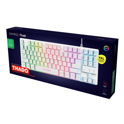 Klawiatura gamingowa TRUST GXT833W THADO TKL US White-16962359