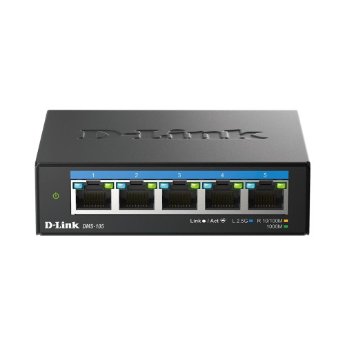 5-portowy wielogigabitowy przełącznik biurkowy D-Link 2,5G - niezarządzalny - L2 - 2.5G Ethernet (100/1000/2500)