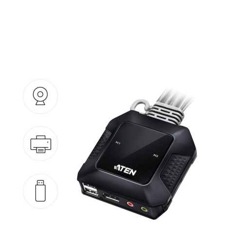 ATEN PRZEŁĄCZNIK KVM CS52DP-AT 2-PORTOWY HYBRYDOWY USB-C / DISPLAYPORT-16968255