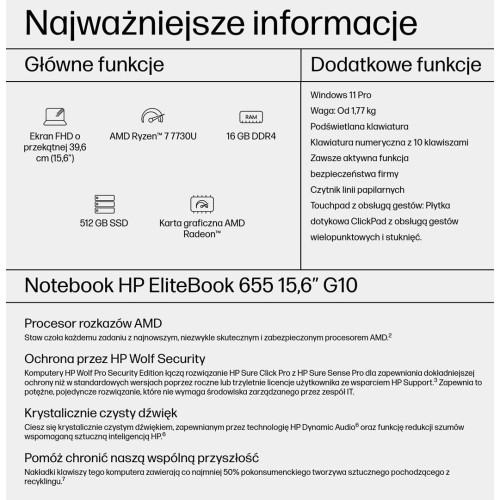 HP EliteBook 655 G10 Ryzen 7 7730U 15.6