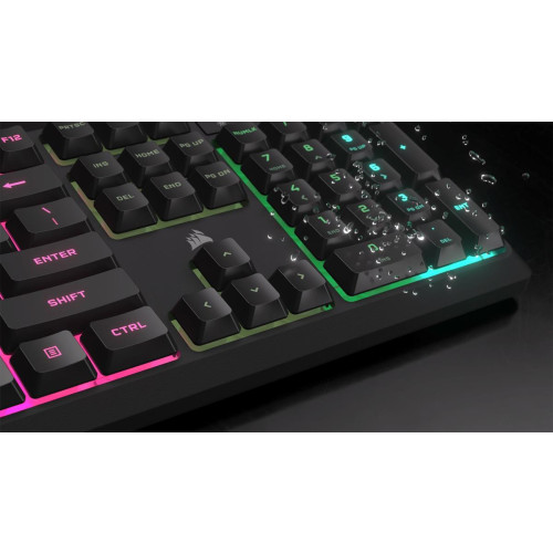 Klawiatura CORSAIR Tas K55 CORE BLACK RGB, Gumowa kopuła, Mechaniczna, USB-16982086