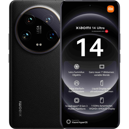 Smartfon Xiaomi 14 Ultra 5G DS 16/512GB Black (WYPRZEDAŻ)