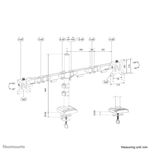 Uchwyt do monitora na biurko / Dual DS60-600BL2 NEOMOUNTS-16994876