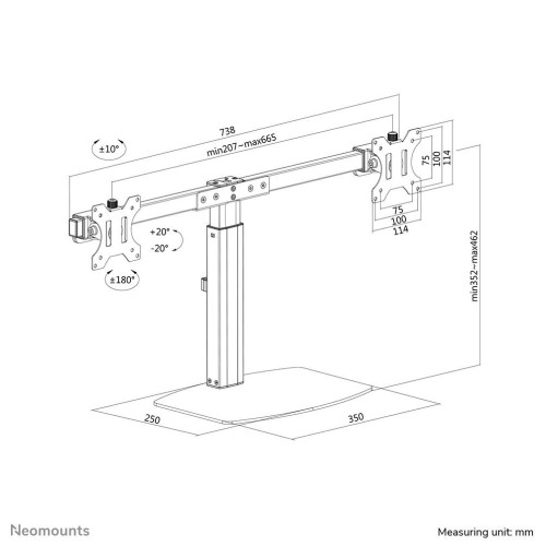Neomounts FPMA-D865DBLACK uchwyt / stojak do monitorów 68,6 cm (27