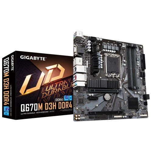 Płyta główna Gigabyte Q670M D3H DDR4 , Intel Q670, LGA1700, 4xDDR4, mATX