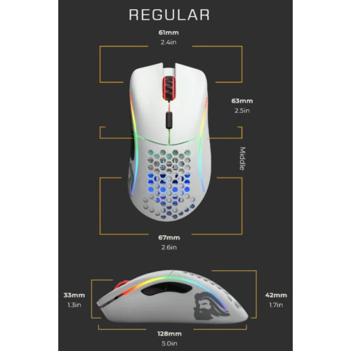 Glorious PC Gaming Race GLO-MS-DW-MW myszka Po prawej stronie RF Wireless 19000 DPI-17047919